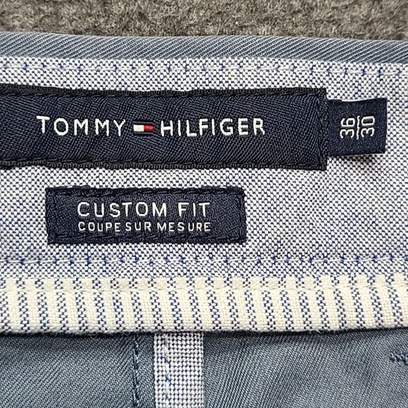Tommy Hilfiger Pants Mens 36x30 Blue Custom Fit Chino Straight Leg Cotton Casual - Picture 5 of 10